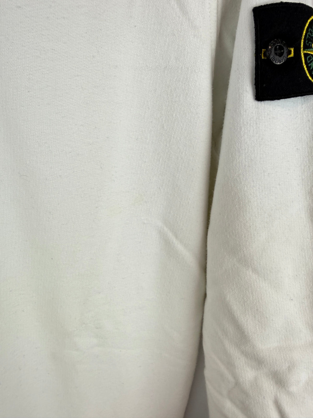 Felpa bianca con collo alto e cappuccio Stone Island - Taglia M