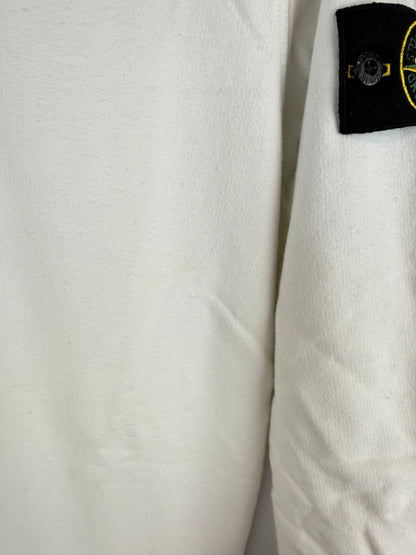 Felpa bianca con collo alto e cappuccio Stone Island - Taglia M