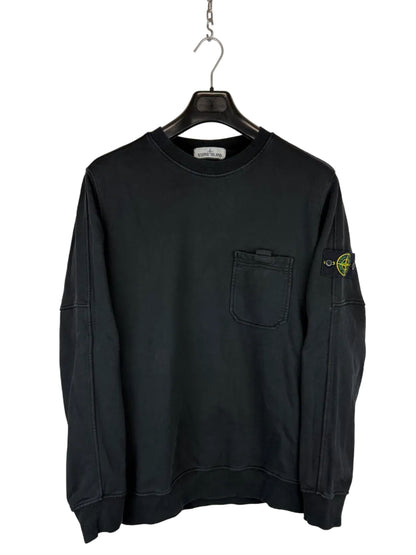 Felpa nera con taschino sul petto Stone Island - Taglia XL