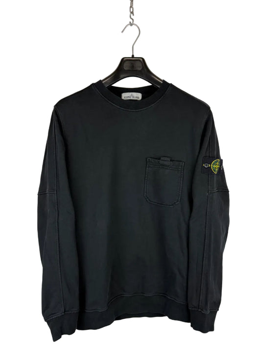 Felpa nera con taschino sul petto Stone Island - Taglia XL