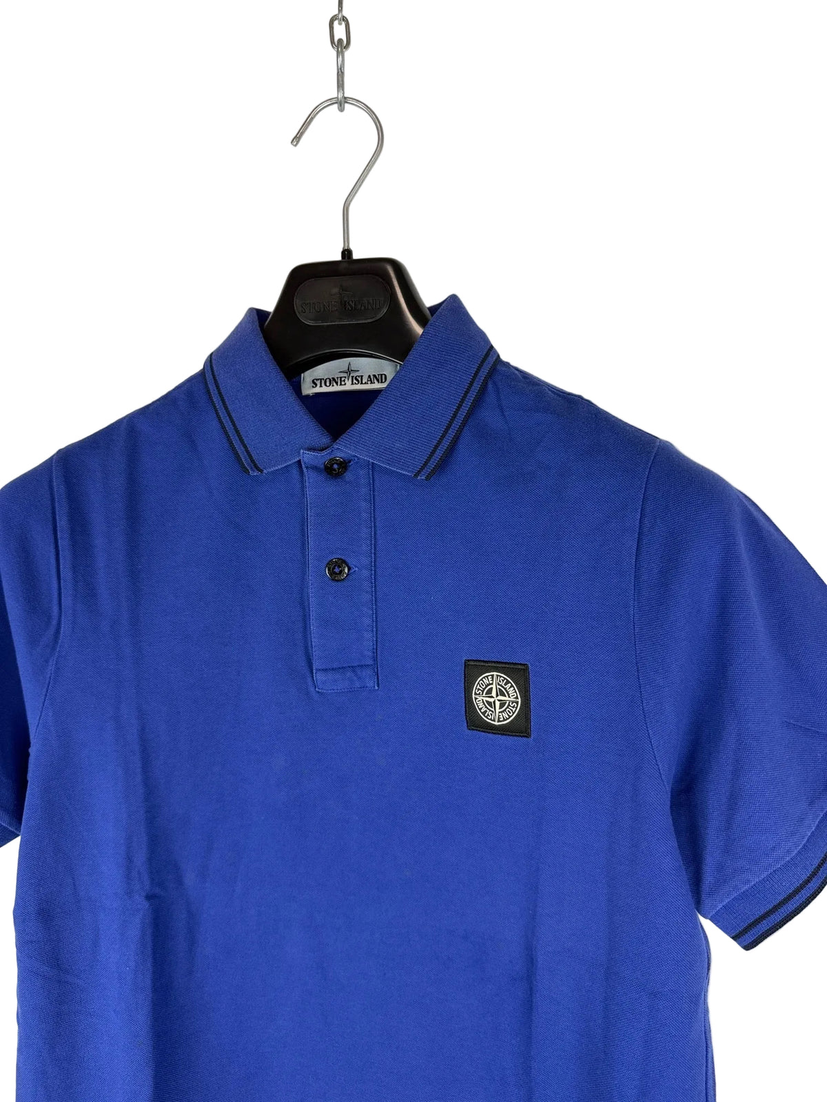 Stone Island Short-sleeve Blue Polo Shirt - Size S