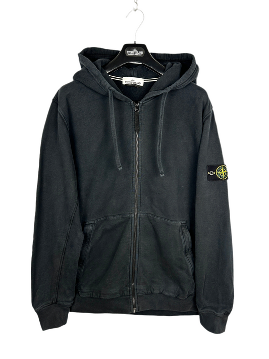 Felpa nera con zip e cappuccio Stone Island - Taglia XXXL