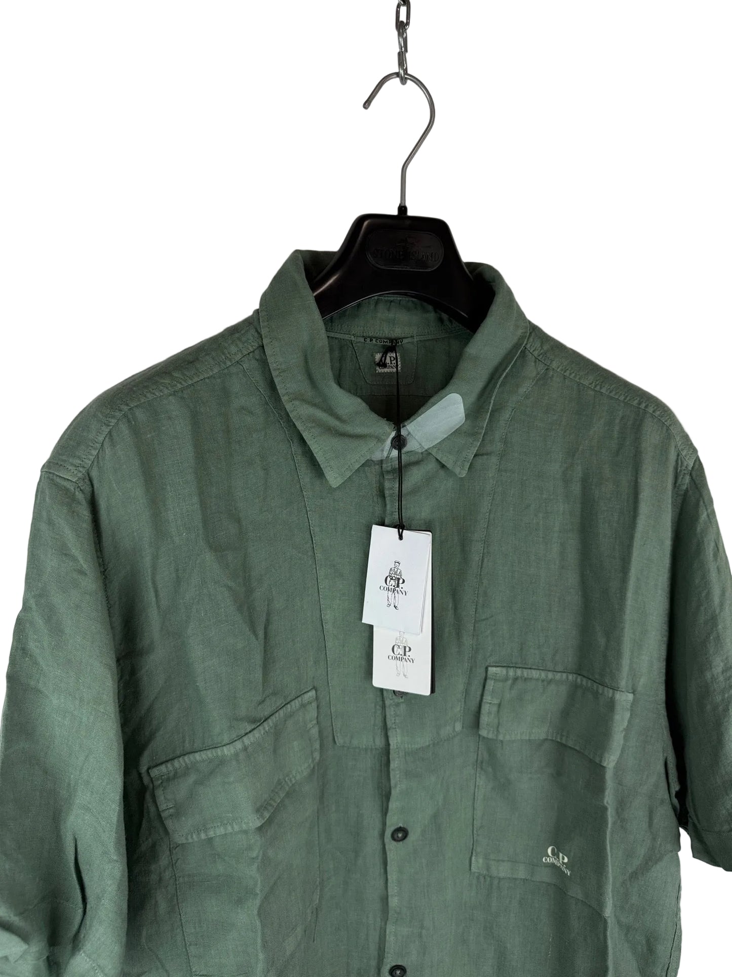 Camicia verde con taschini sul petto C.P. Company (nuova con cartellino) - Taglia 3XL