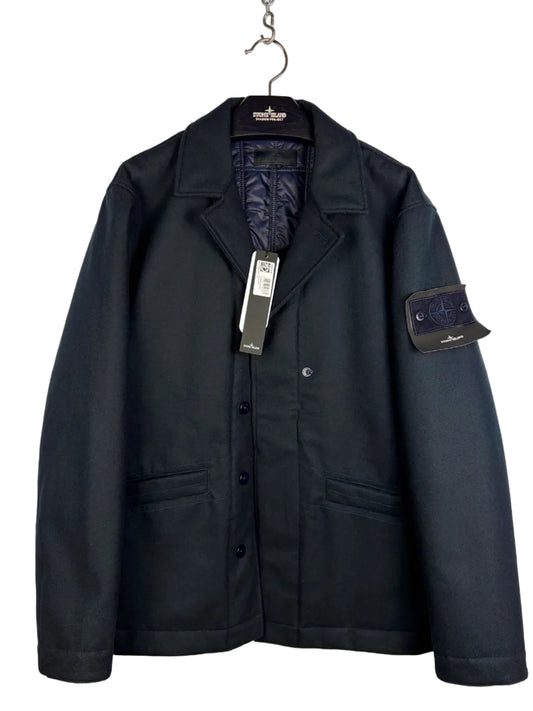 Giacca blu navy Ghost Piece Performance Flannel Capo Campionario Stone Island (nuova con cartellino) - Taglia L