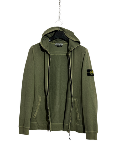 Felpa verde con zip e cappuccio Stone Island - Taglia L