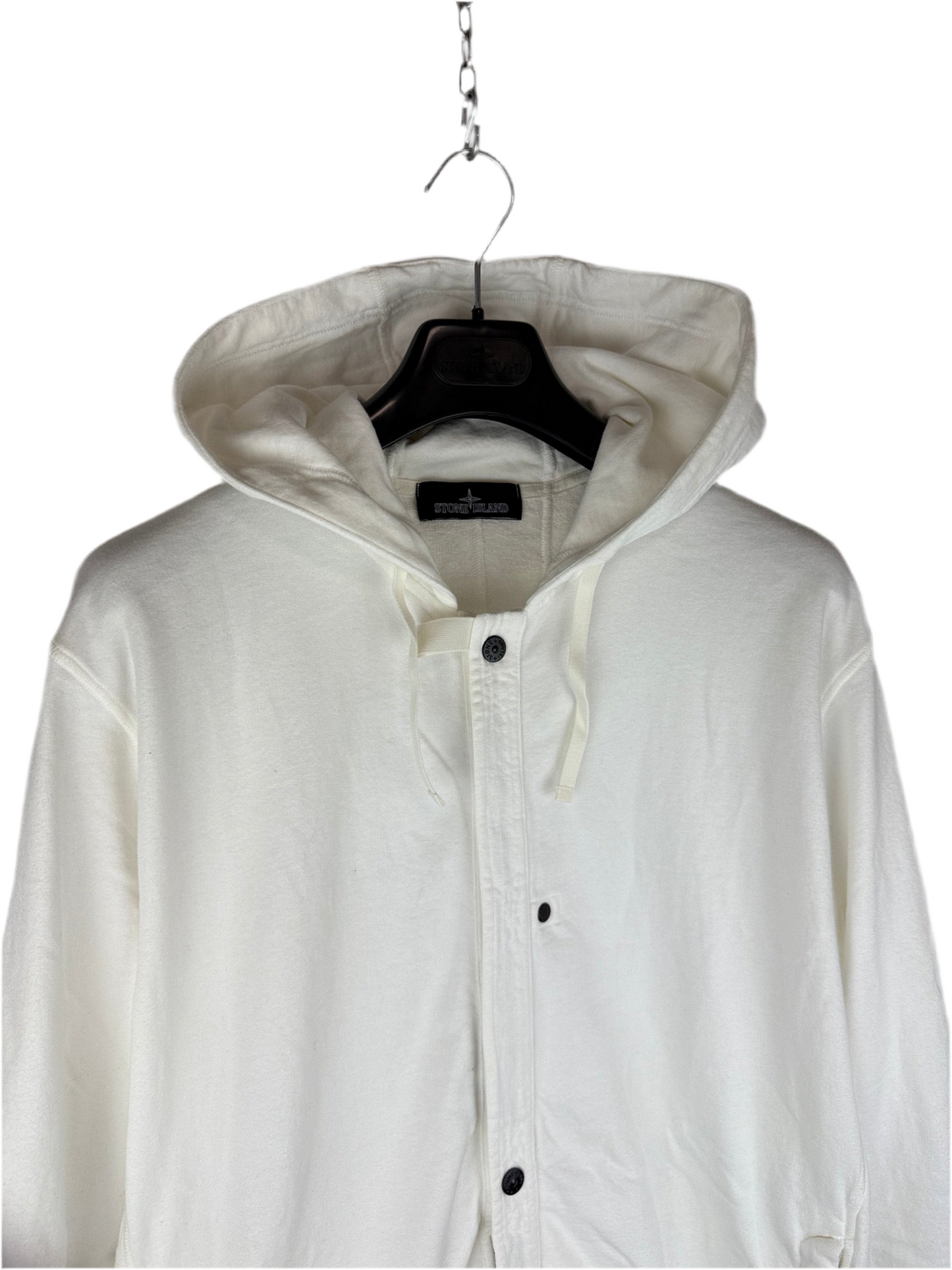 Felpa bianca con bottoni e cappuccio Stone Island Shadow Project - Taglia XL