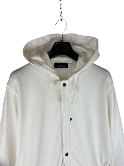Felpa bianca con bottoni e cappuccio Stone Island Shadow Project - Taglia XL