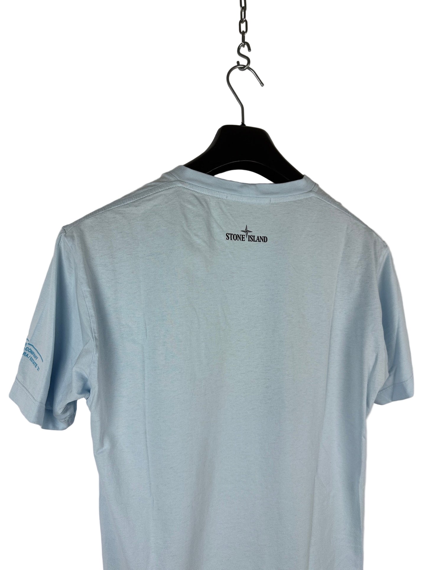 T-shirt azzurra con stampa Stone Island - Taglia M