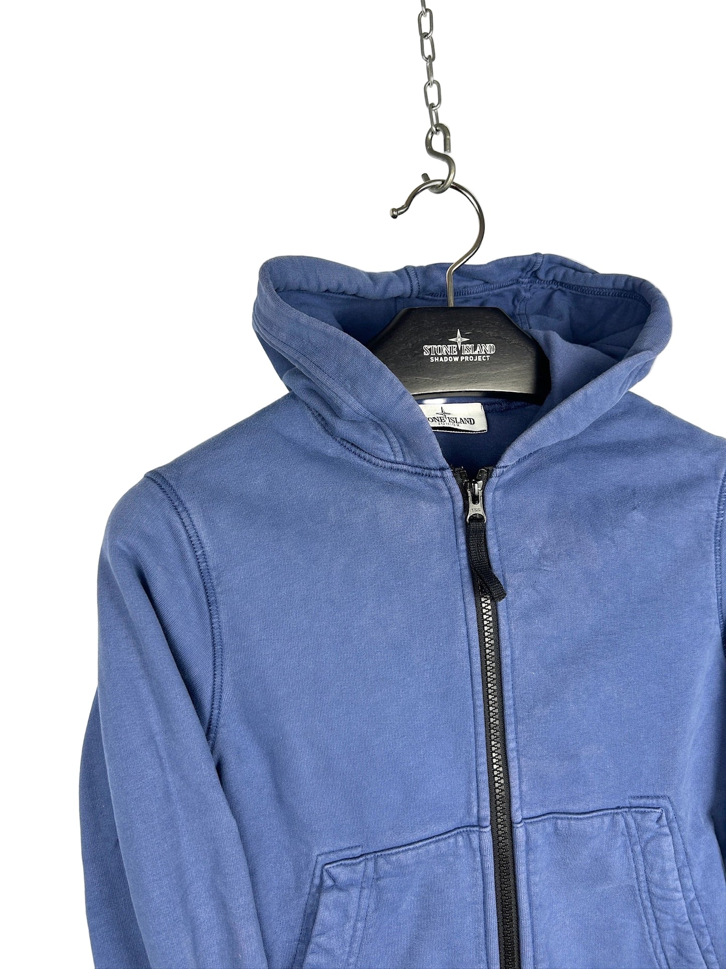 Felpa blu con zip e cappuccio Stone Island - Taglia Junior (6 anni)