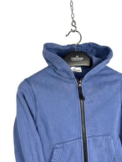 Felpa blu con zip e cappuccio Stone Island - Taglia Junior (6 anni)