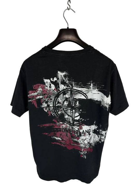 T-shirt nera con stampa Stone Island - Taglia M - foto 1