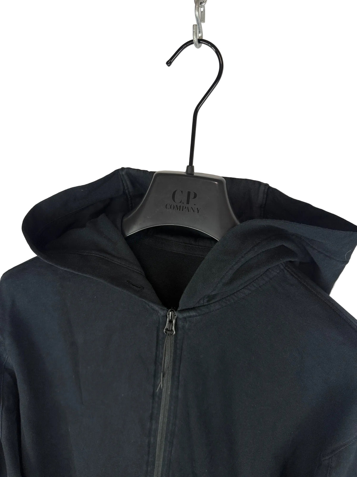 Felpa nera con zip e cappuccio C.P. Company - Taglia S - foto 4