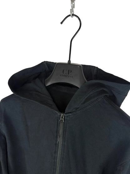 Felpa nera con zip e cappuccio C.P. Company - Taglia S - foto 4