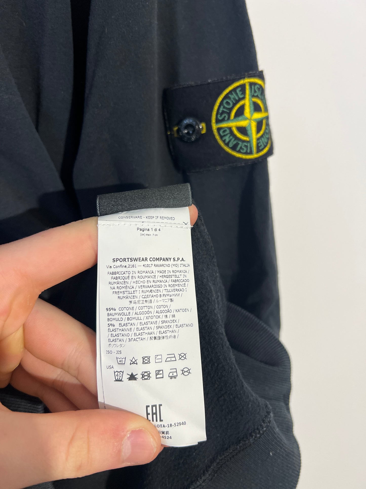 Felpa blu Stone Island con tasche con zip - Taglia XL