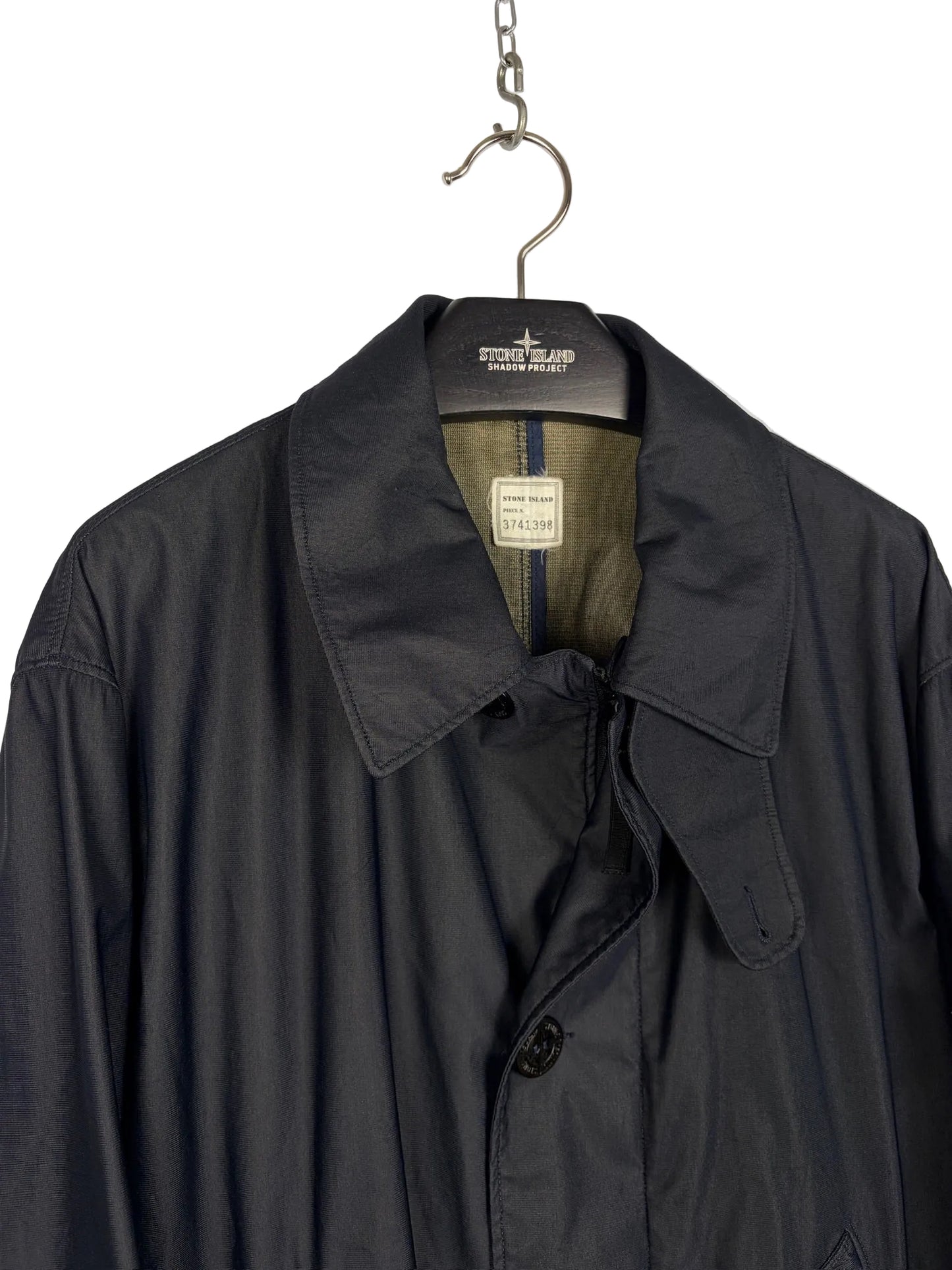 Giacca Vintage nera con chiusura a zip e bottoni Stone Island - Taglia XL