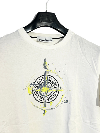 T-shirt bianca con stampa Stone Island - Taglia L