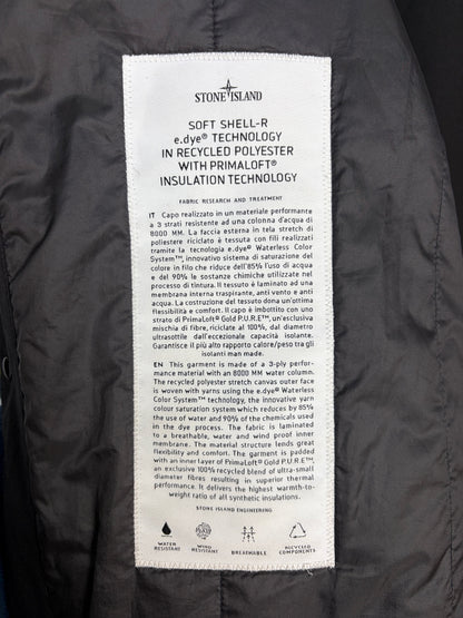 Giacca Soft Shell-R e.dye Technology in Primaloft nera con zip e cappuccio Stone Island - Taglia L