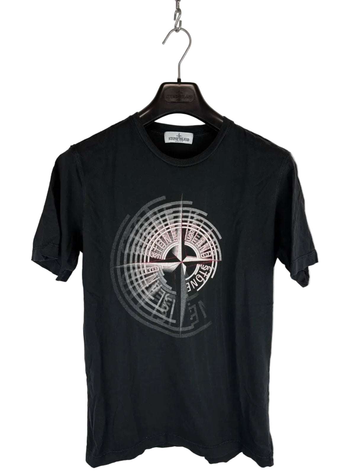 Black Stone Island Print T-Shirt - Junior Size (14 Years, 170cm)