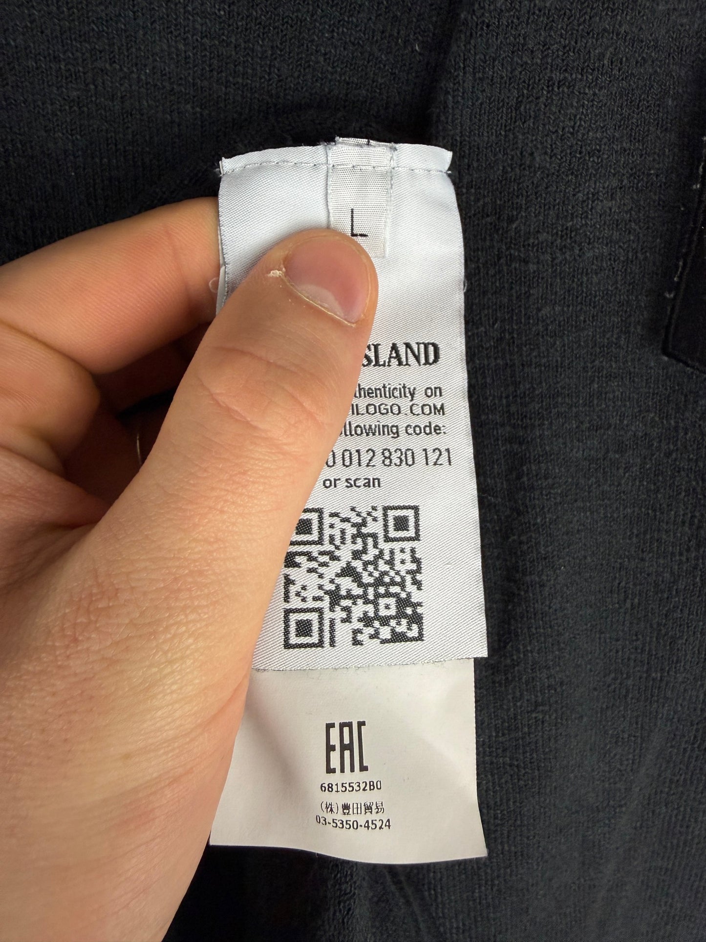 Maglione nero con scollo a V Stone Island - Taglia L