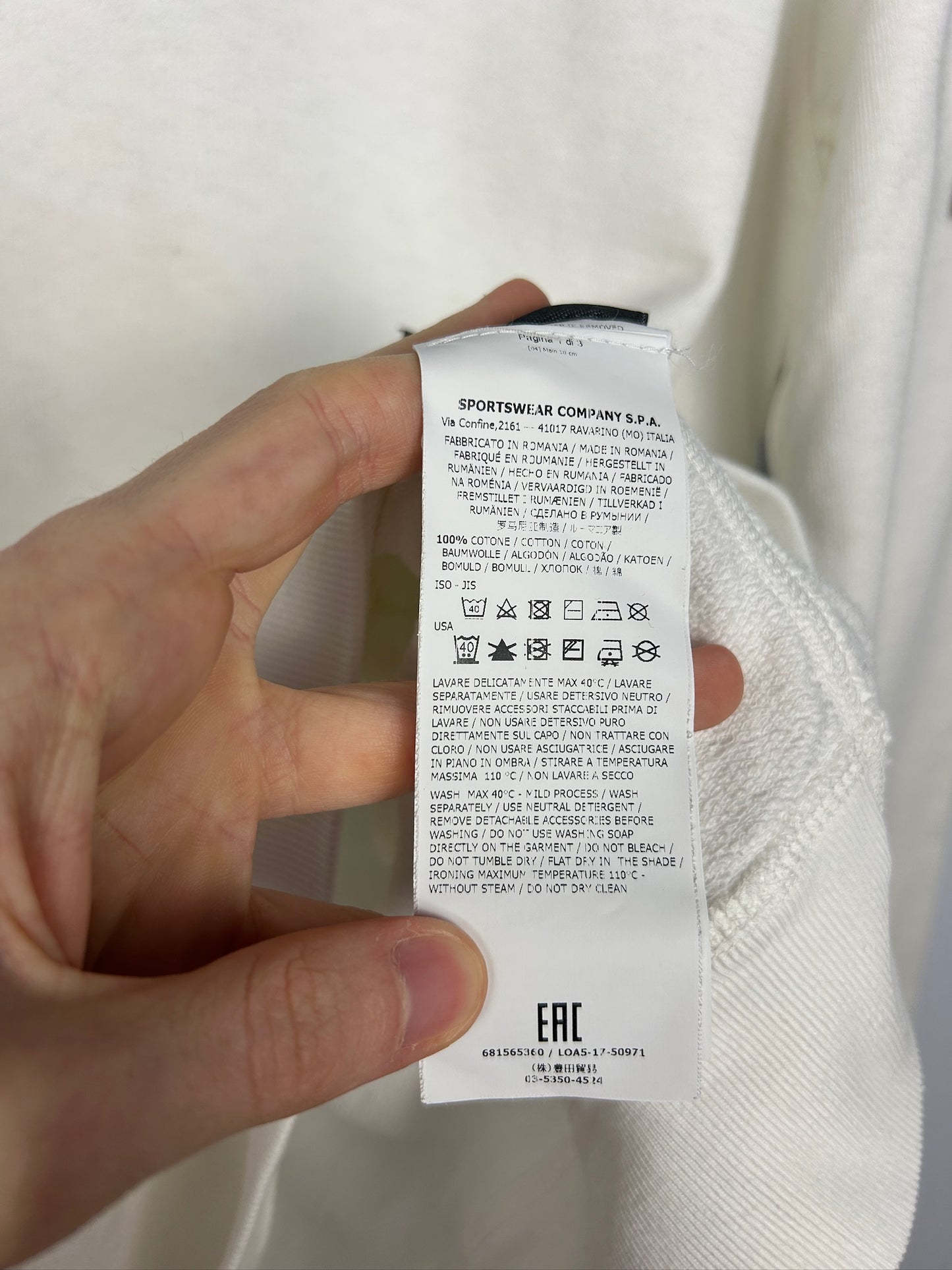 Felpa bianca Stone Island - Taglia L