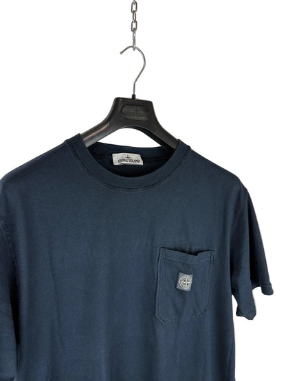 T-shirt blu navy con taschino Stone Island - Taglia XXL