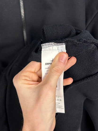Overshirt Ghost nera con chiusura a zip Stone Island - Taglia L