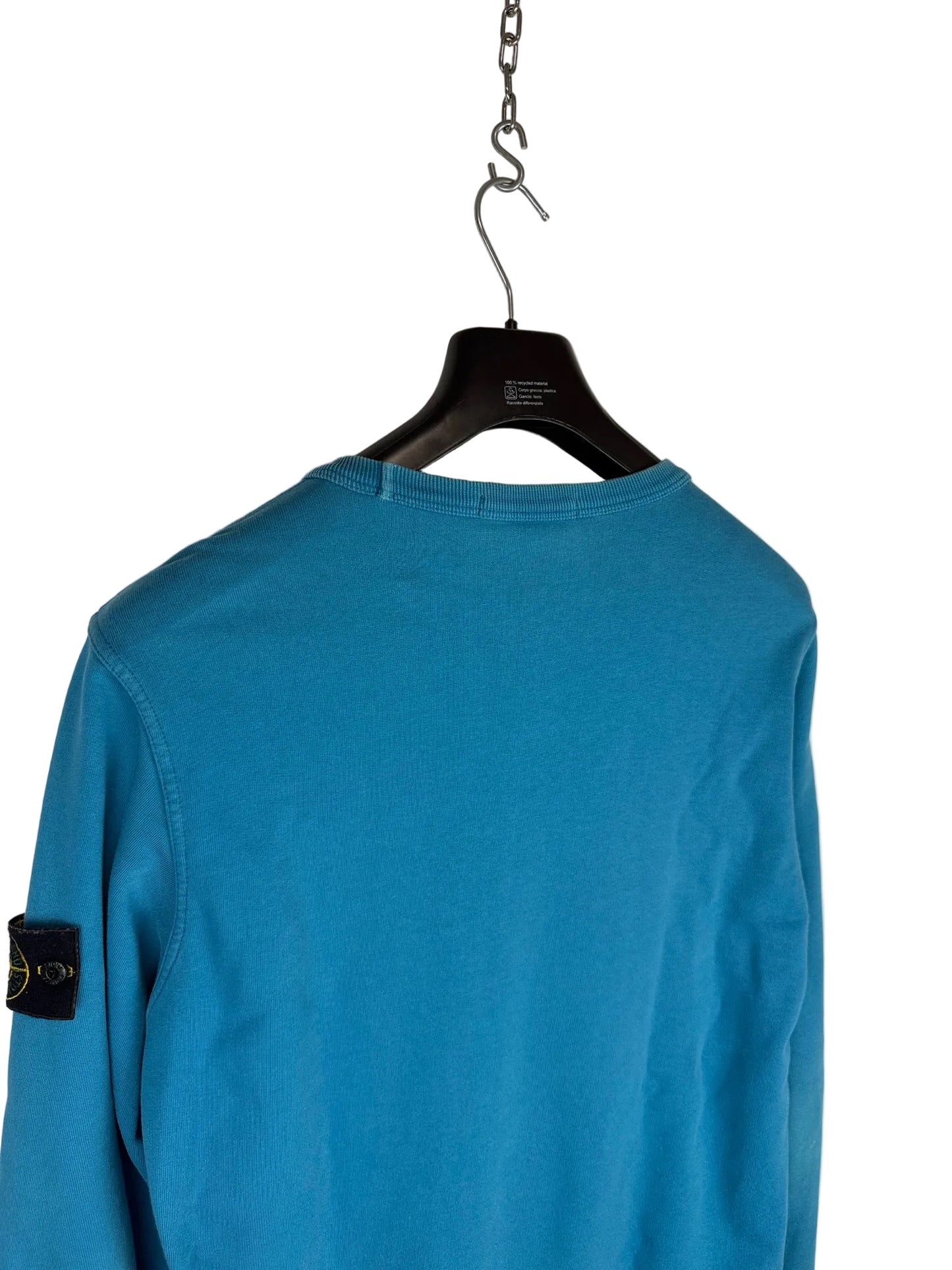 Felpa azzurra blu con taschino sul petto Stone Island - Taglia M