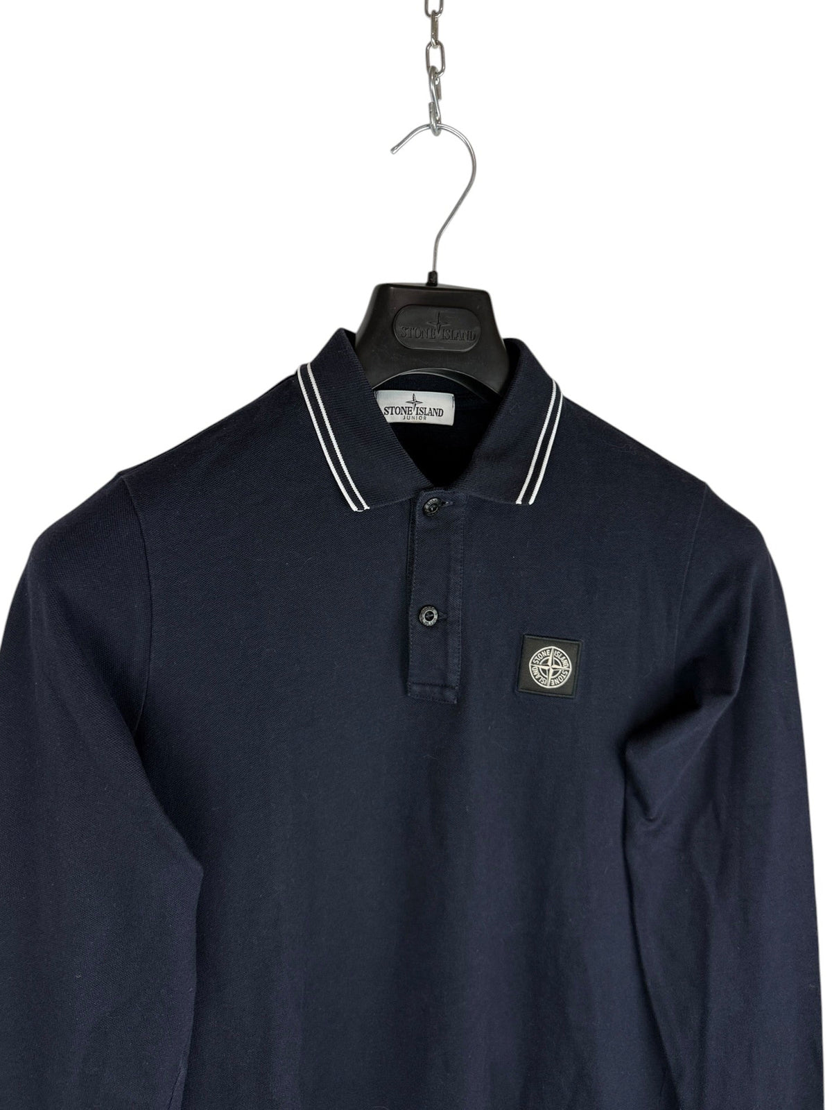 Stone Island Long-Sleeve Blue Polo Shirt - Junior Size (164cm, 14 Years)