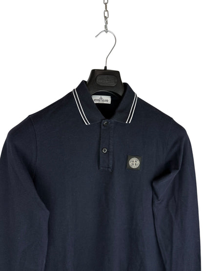 Stone Island Long-Sleeve Blue Polo Shirt - Junior Size (164cm, 14 Years)