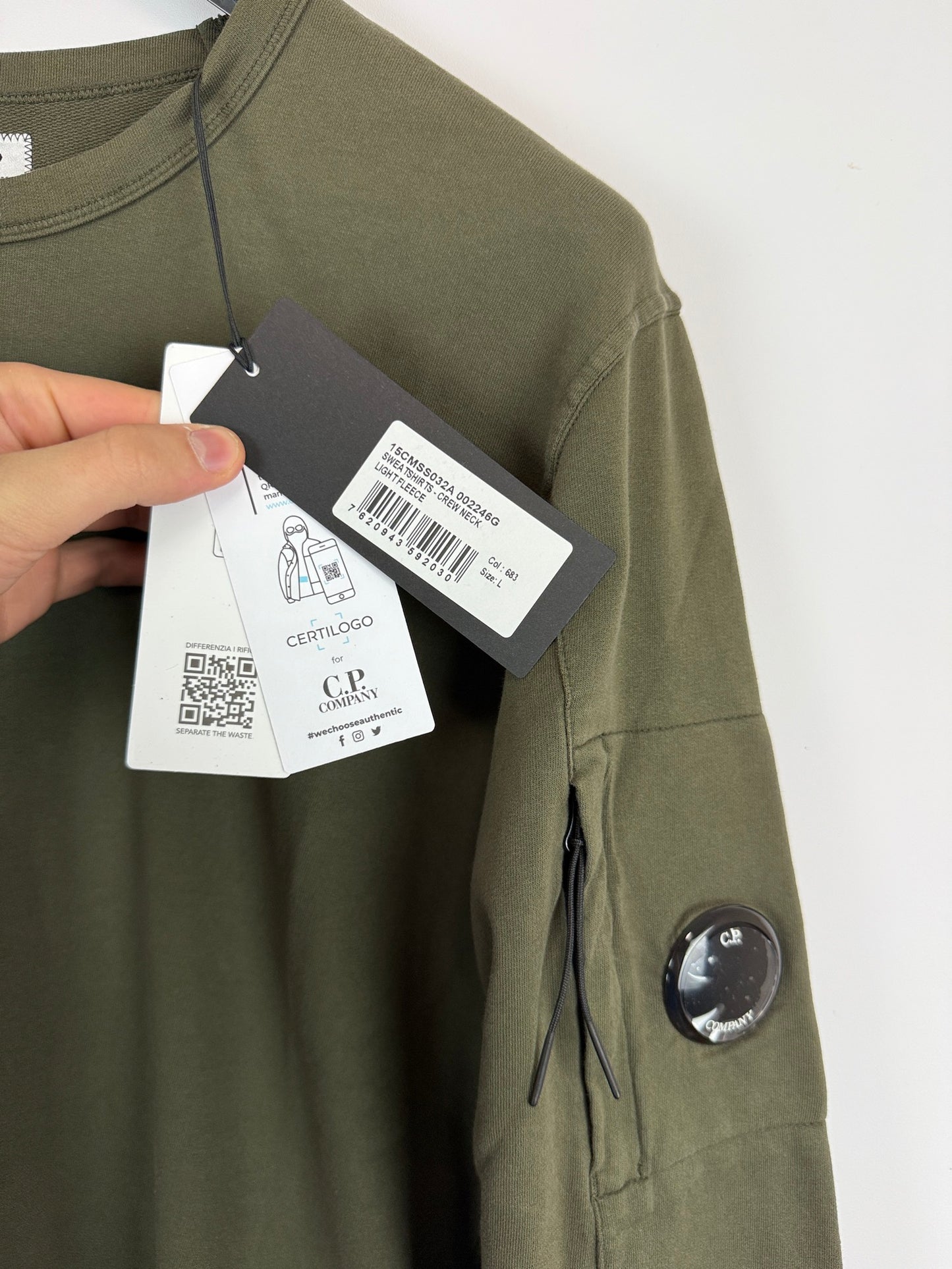 Felpa verde oliva C.P. Company (nuova con cartellino) - Taglia L