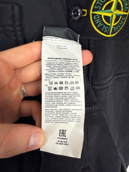 Felpa nera con taschino sul petto Stone Island - Taglia XL