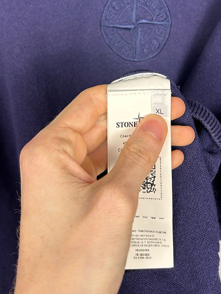 Maglione blu a mezza zip Stone Island - Taglia XL