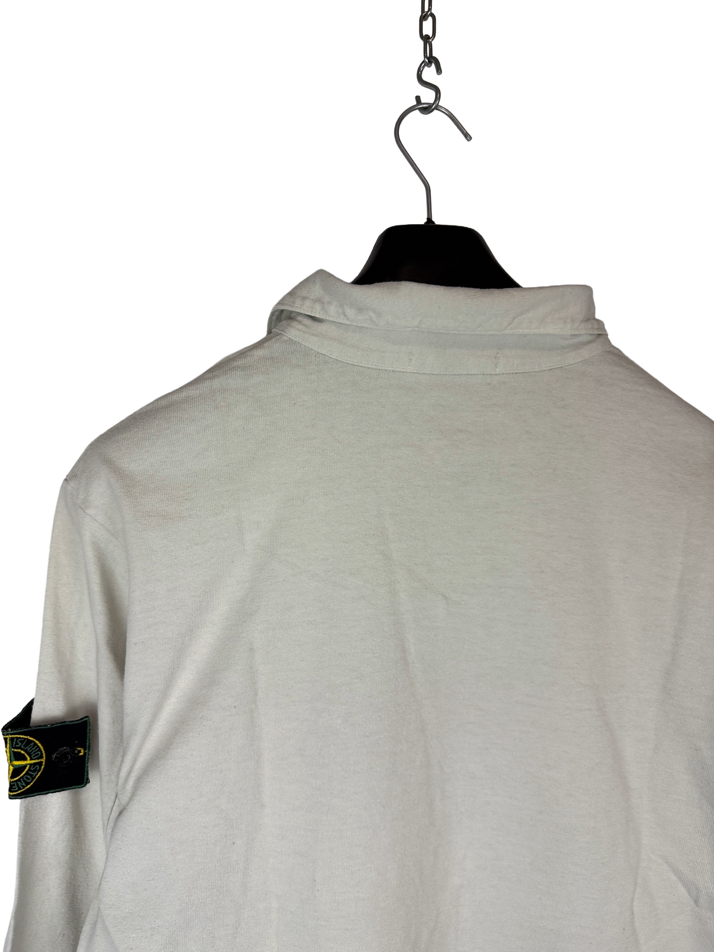 Polo bianco panna Vintage a maniche lunghe Stone Island - Taglia L