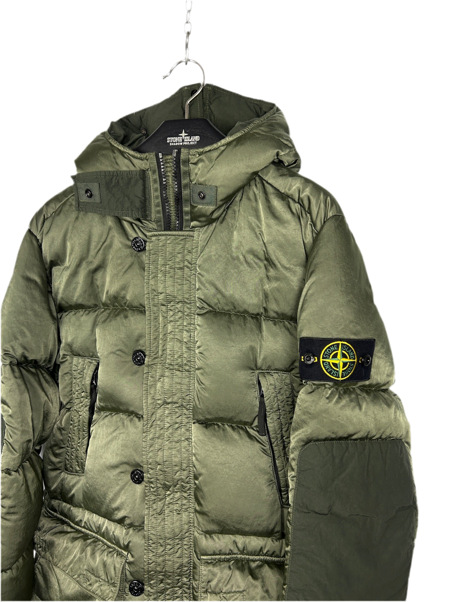 Giacca Nylon Raso Down-TC verde Stone Island - Taglia M