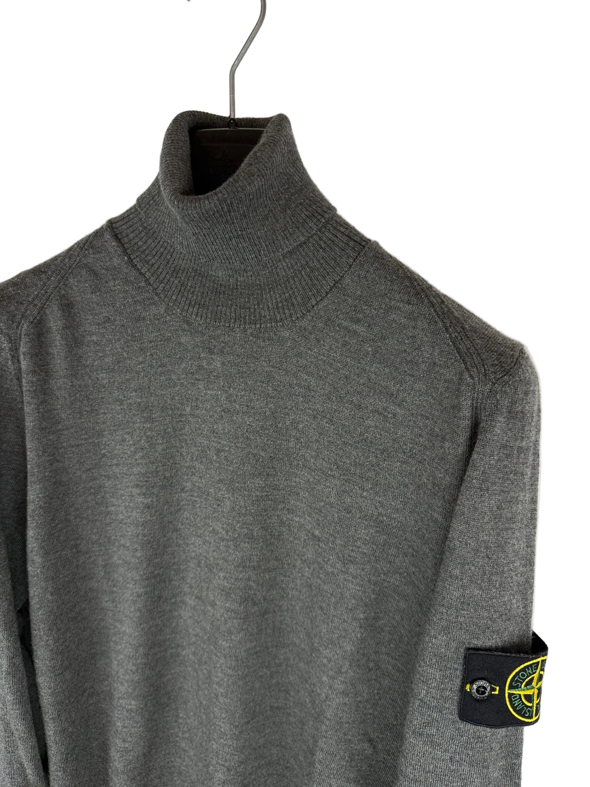 Maglione dolcevita grigio in 100% lana Stone Island - Taglia M