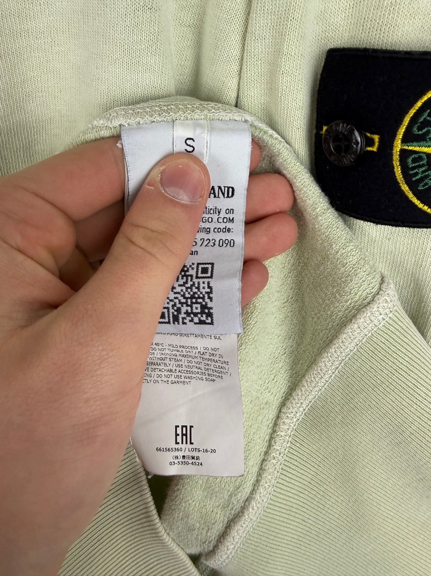 Felpa verde salvia Stone Island - Taglia S
