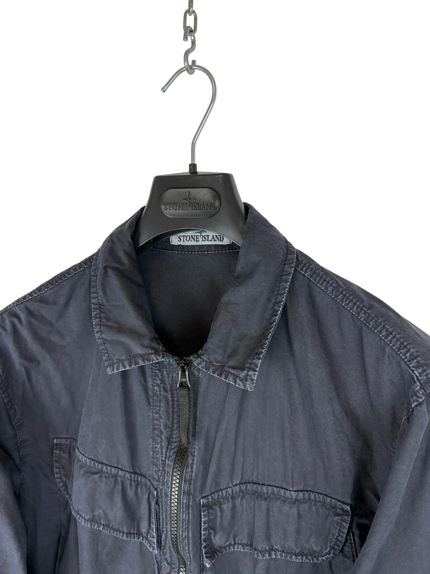 Overshirt blu navy con chiusura a zip Stone Island - Taglia L
