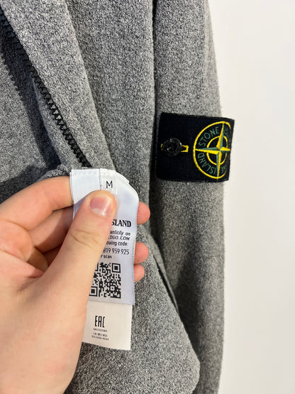 Maglione grigio con zip e cappuccio Stone Island - Taglia M