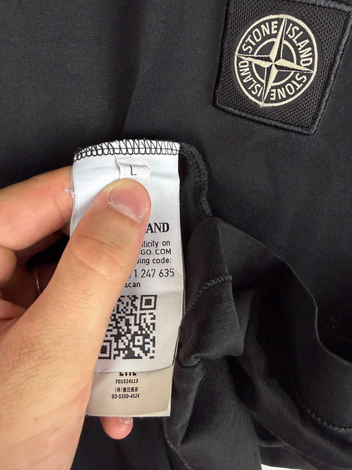 T-shirt nera Stone Island - Taglia L