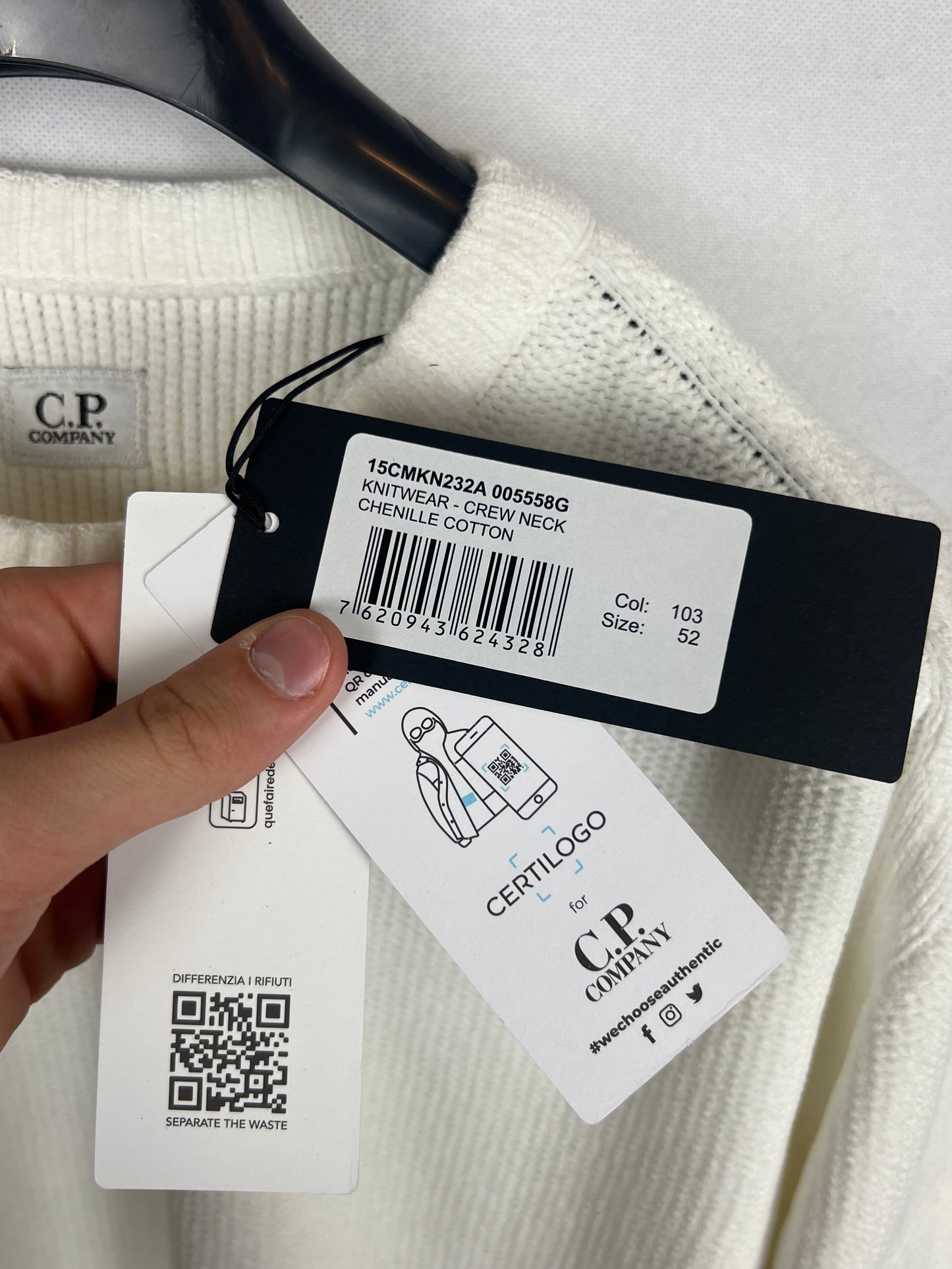Maglione bianco C.P. Company (nuovo con cartellino) - Taglia L