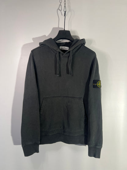 Felpa nera antracite con cappuccio Stone Island - Taglia S