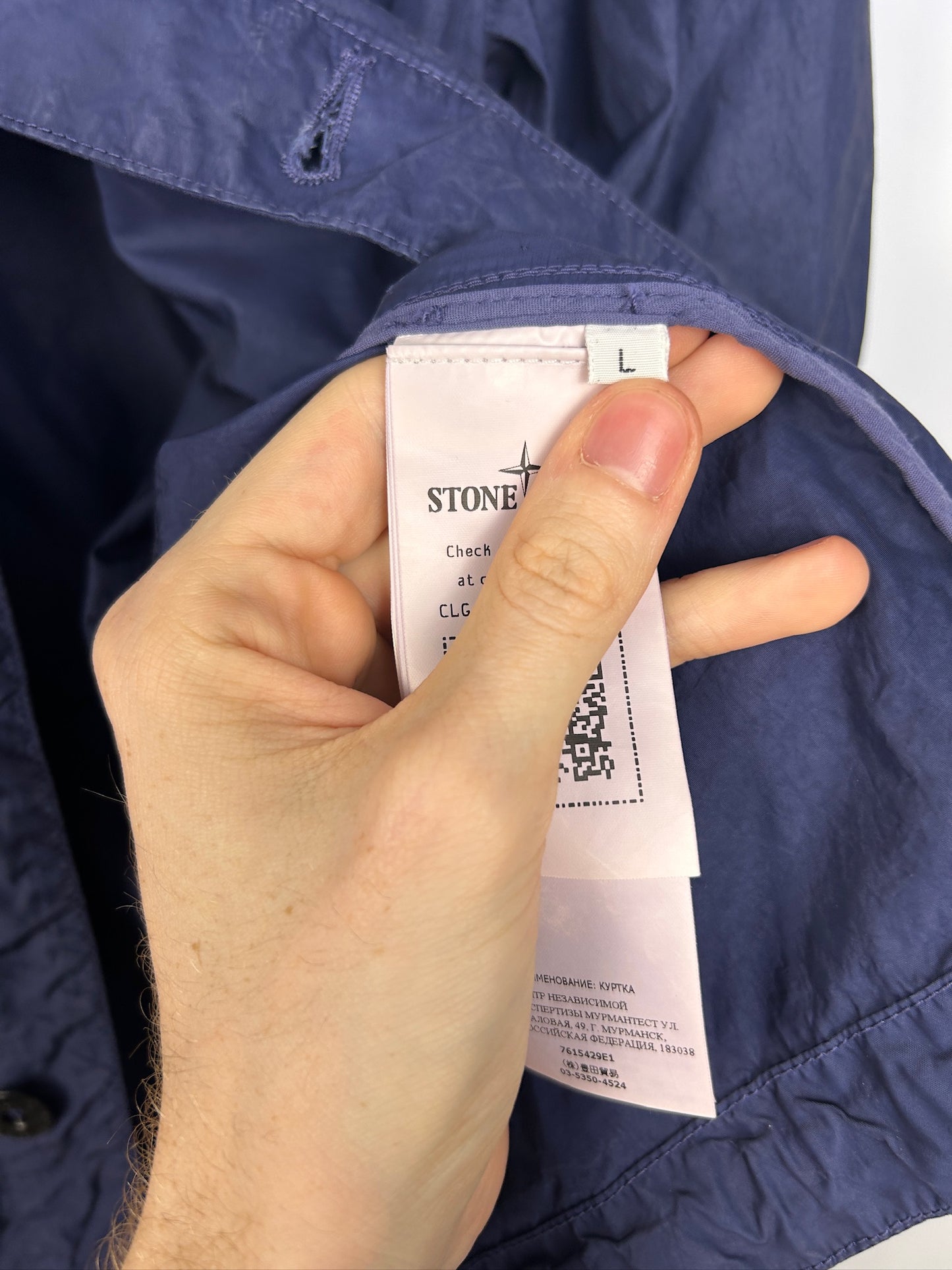 Giacca-camicia blu navy “Cupro Nylon-TC” Stone Island - Taglia L