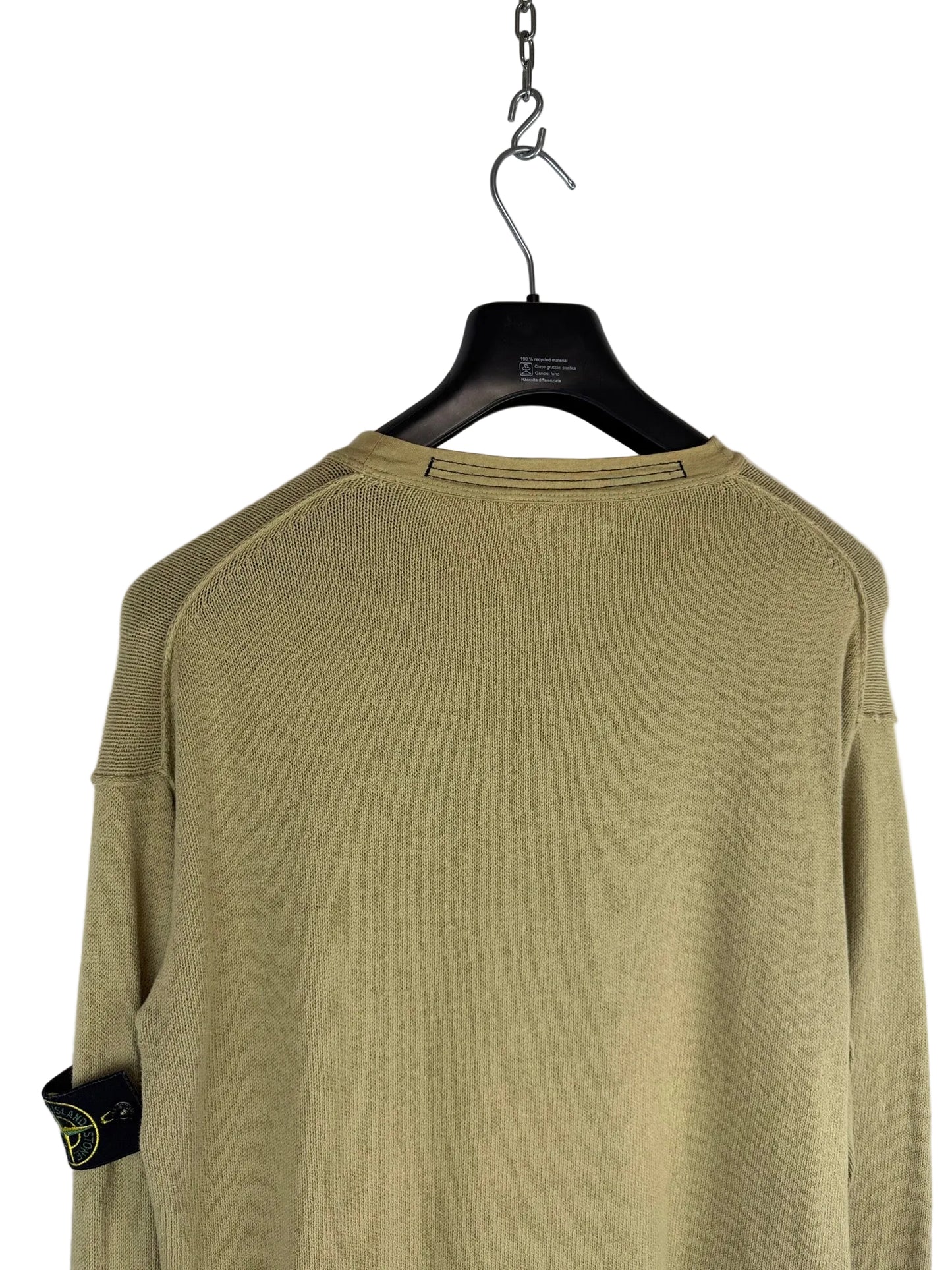 Maglione beige con righe sui polsini Stone Island - Taglia L