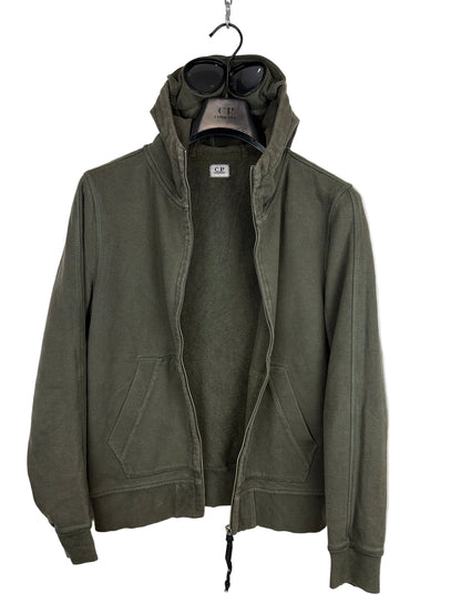 Felpa Goggle grigia con zip e cappuccio C.P. Company - Taglia M