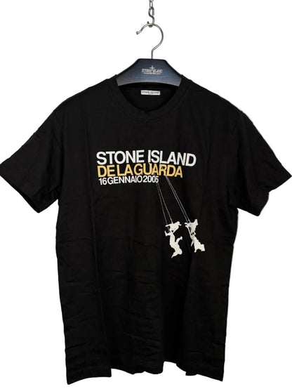 T-shirt nera Stone Island de la Guarda - Taglia L