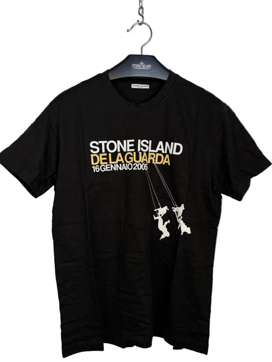 T-shirt nera Stone Island de la Guarda - Taglia L