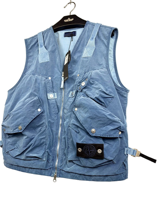 Giacca smanicato blu Denim Research Capo Campionario Stone Island (nuovo con cartellino) - Taglia L