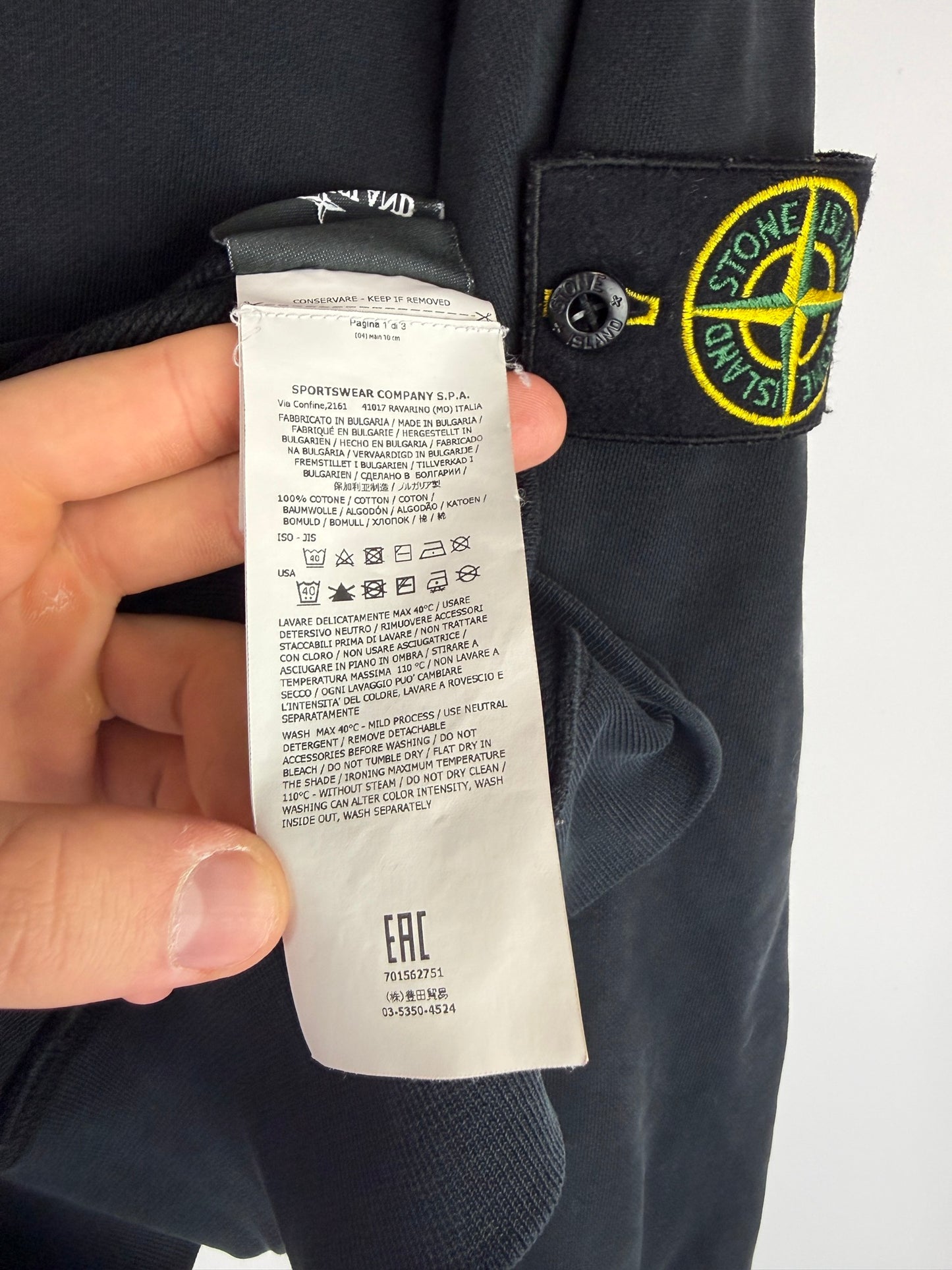 Felpa nera Stone Island - Taglia M