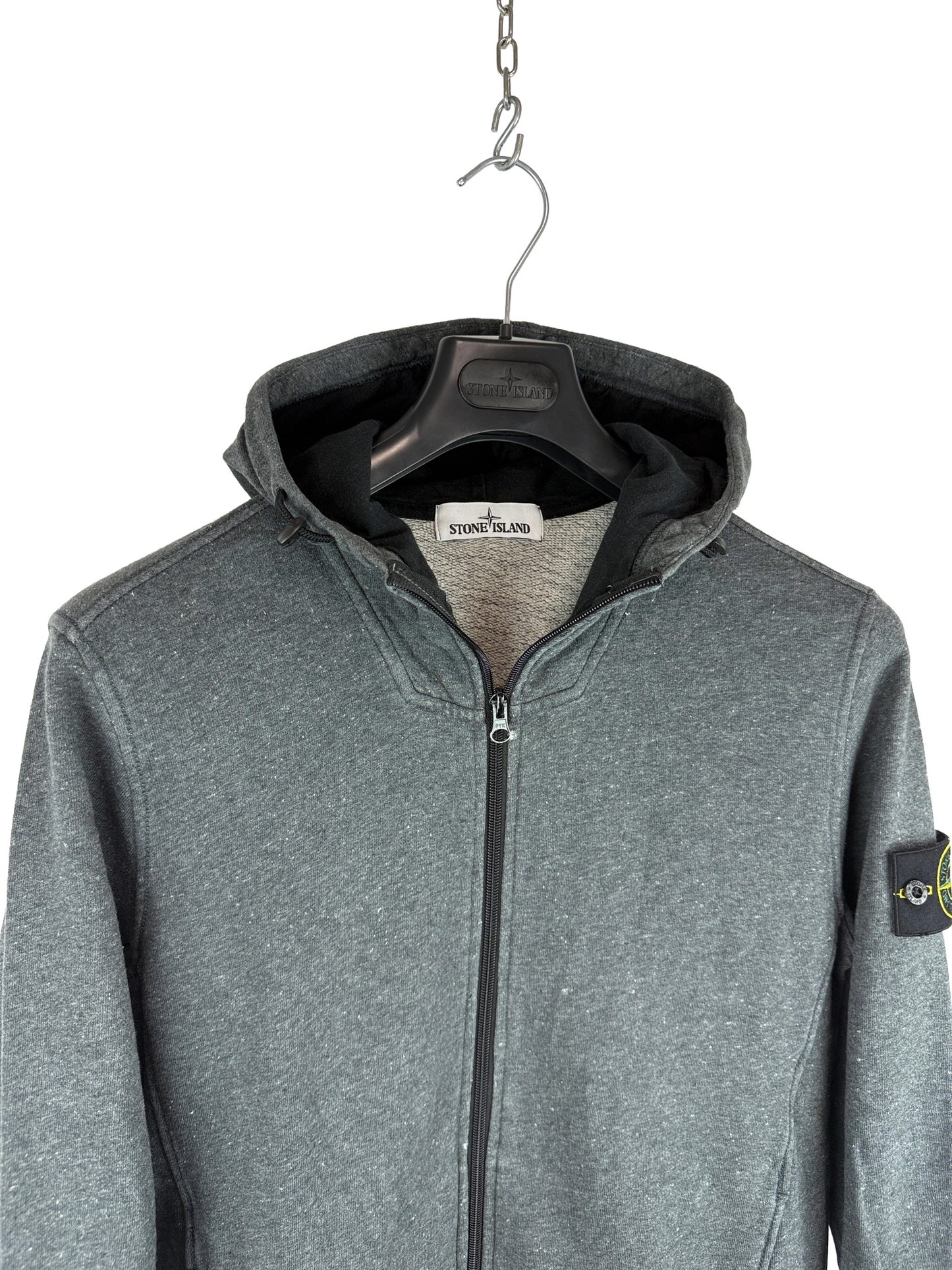 Felpa grigia con zip e cappuccio Stone Island - Taglia M