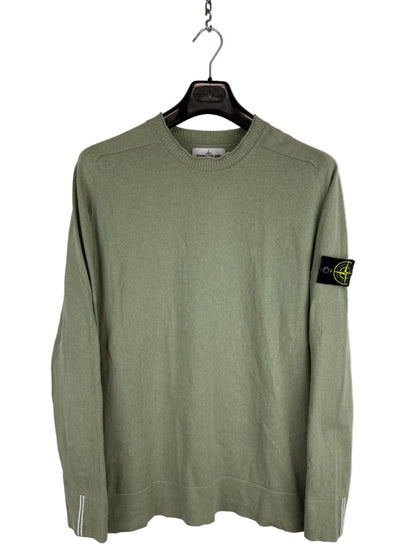 Maglione verde con strisce sui polsini Stone Island - Taglia XL